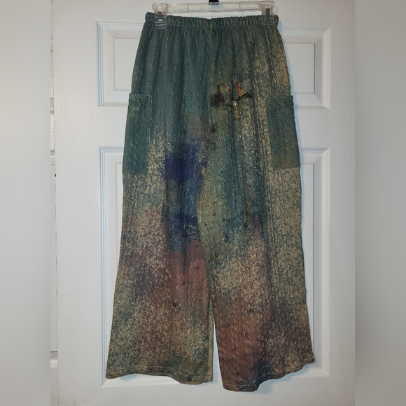 3 Potato Wide Leg Pants Women's Size XS Small Pull On Natural Artsy Flowy - Picture 2 of 7